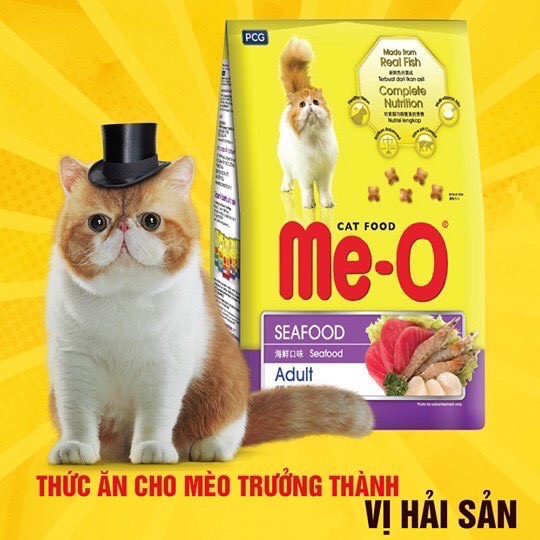 Combo 3 bịch thức ăn Me-O cho mèo trưởng thành 350gr