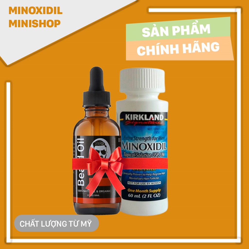 Combo Minoxidil 5% Mọc Râu Tóc, Dầu Dưỡng Beard Oil 10ml