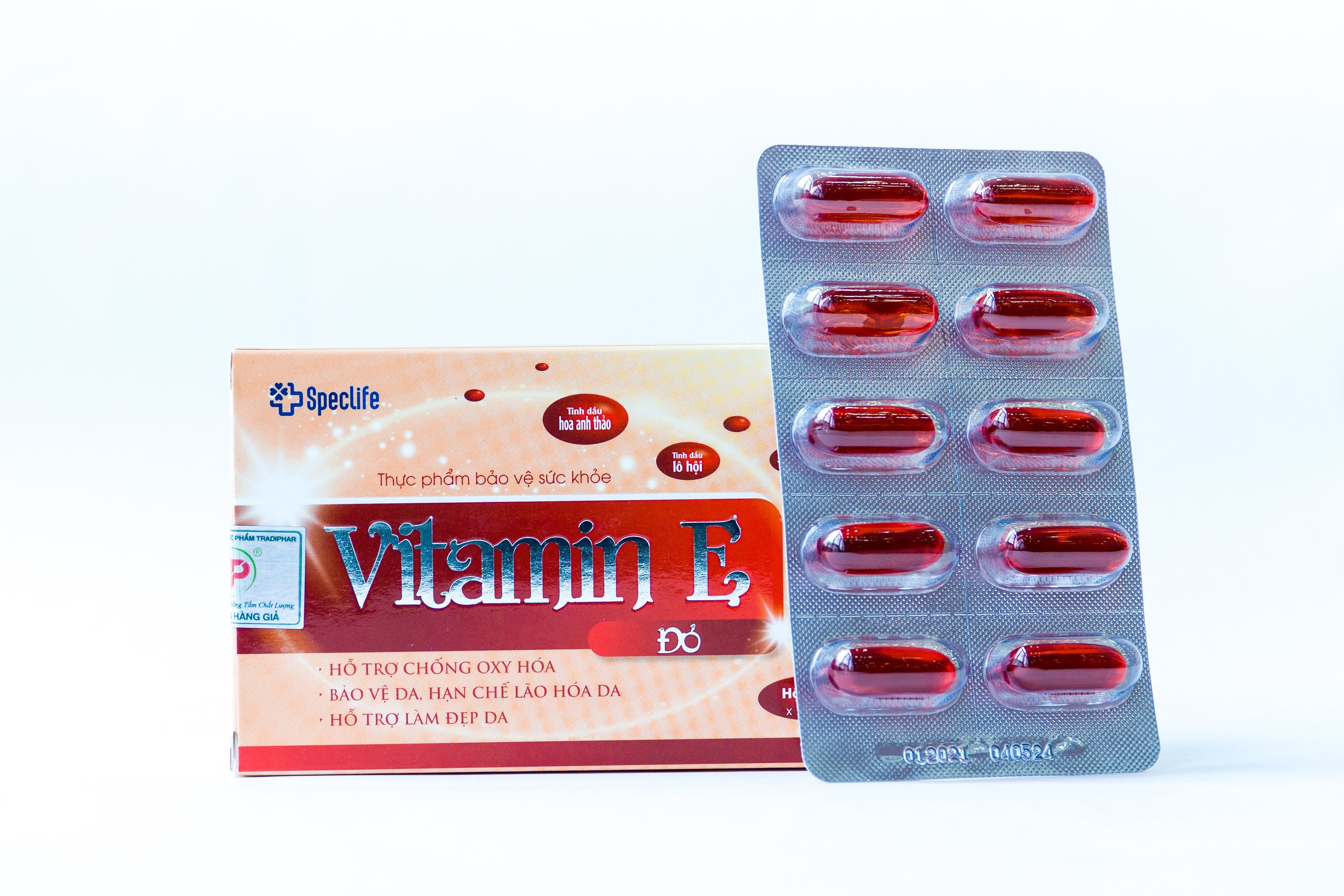 VITAMIN E ĐỎ SPECLIFE - Hỗ trợ chống oxy hóa, làm đẹp da (Hộp 6 vỉ x 10 viên)
