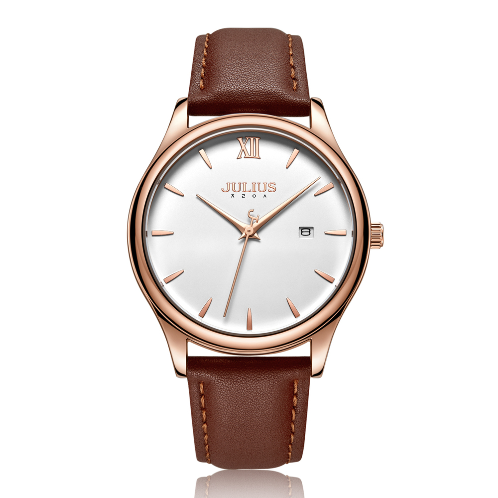 Đồng Hồ Nam Dây da JA-1309MD Julius Hàn Quốc (Đen)