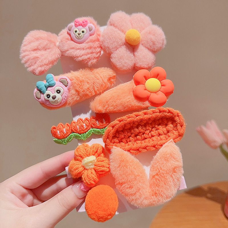 Set 8-10 Kẹp Tóc Hình Quả Dâu Tây hoa nơ Dễ Thương Cho Bé Gái