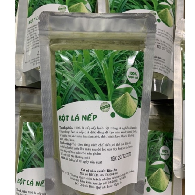 Bột lá nếp (lá dứa) sấy lạnh 100g tạo màu thực phẩm