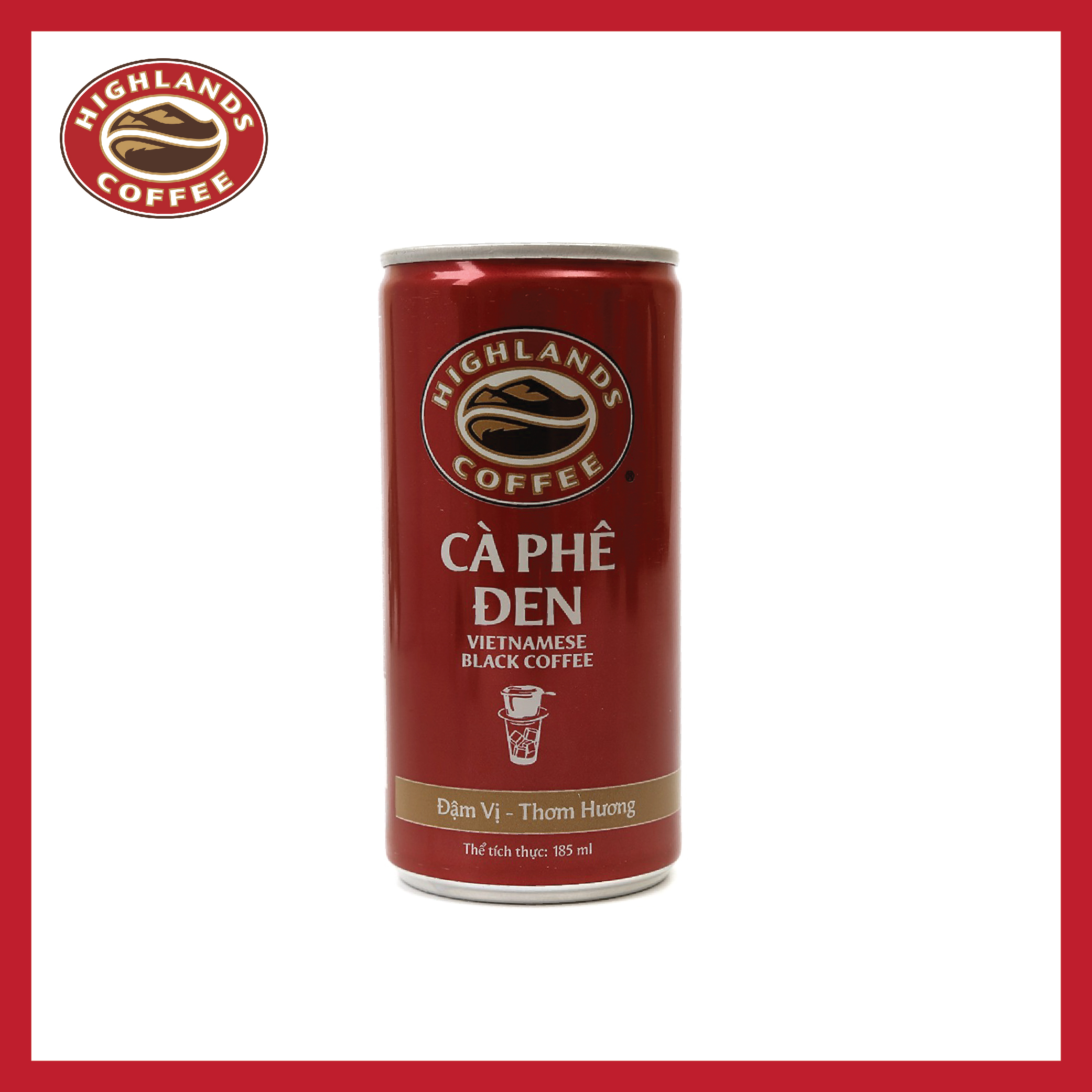 1 lon Cà phê Highlands Coffee 185ml Đen đá
