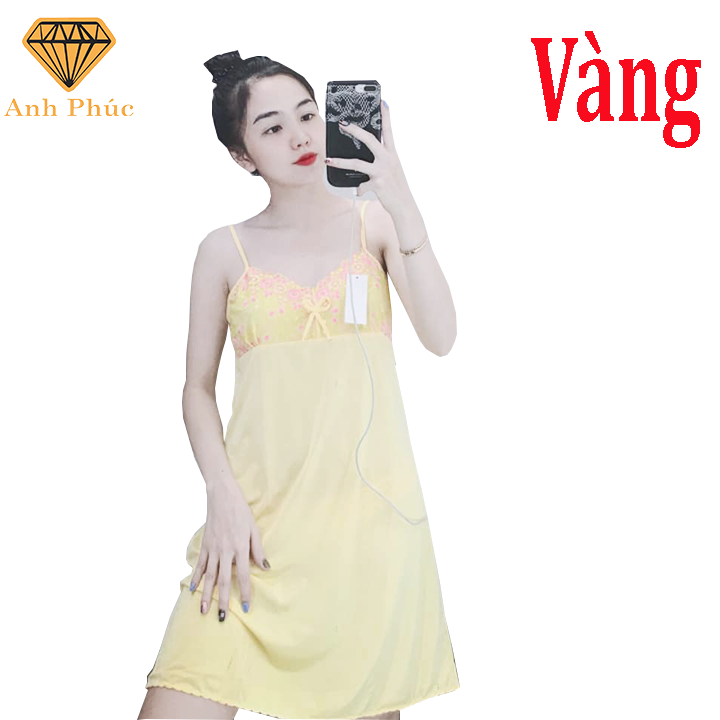 [HCM]Đầm ngủ 2 dây thun lạnh mặc mát  Anh Phúc