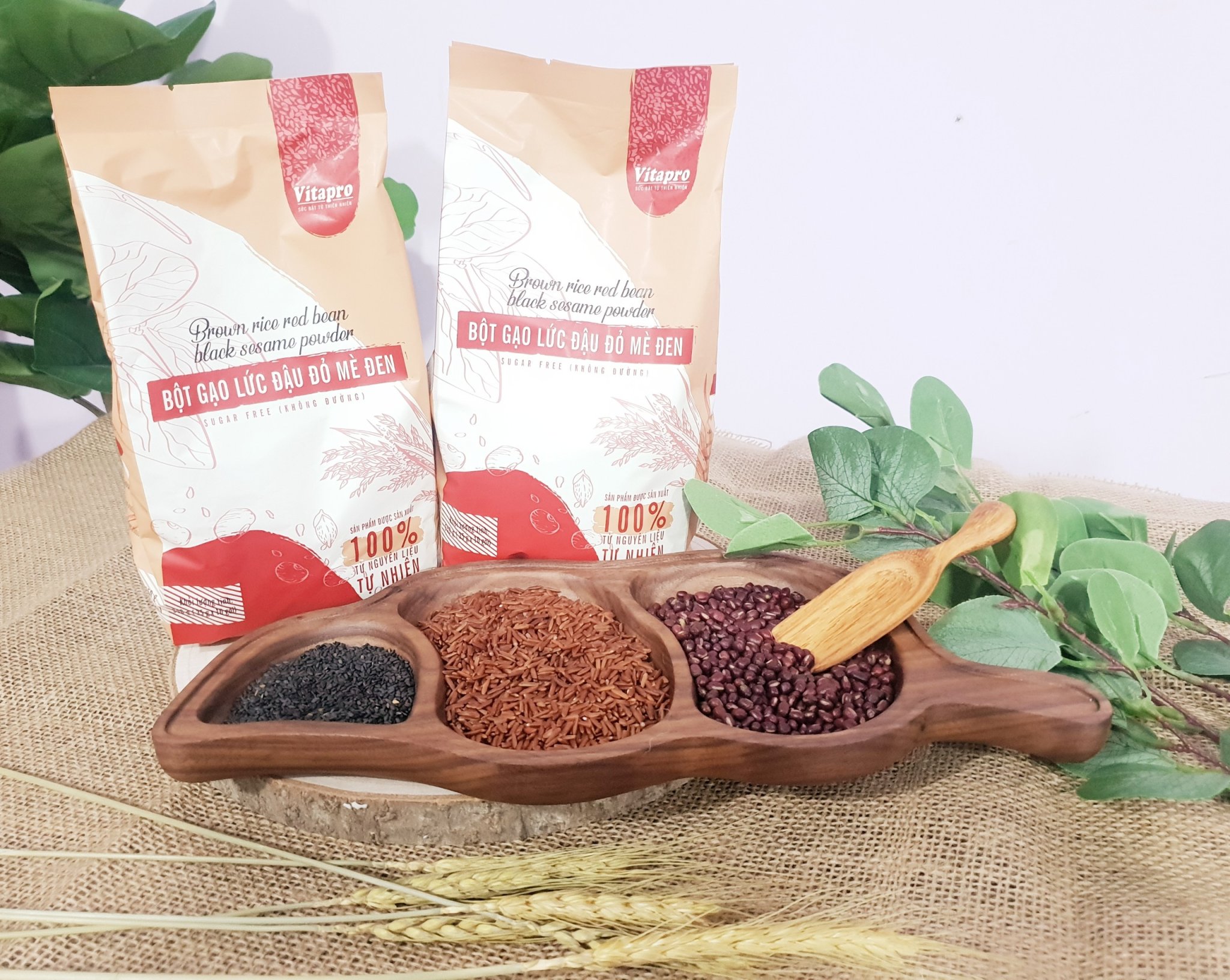 BỘT GẠO LỨC ĐẬU ĐỎ MÈ ĐEN (KHÔNG ĐƯỜNG) 350G