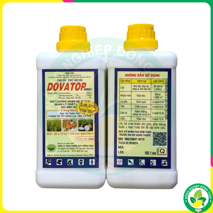 Thuốc Trừ Bệnh DOVATOP 400SC – Đặc Trừ Thán Thư Xoài, Phòng Trị Tốt Bệnh Lúa, Tiêu, Cà Phê (Chai 240ml)