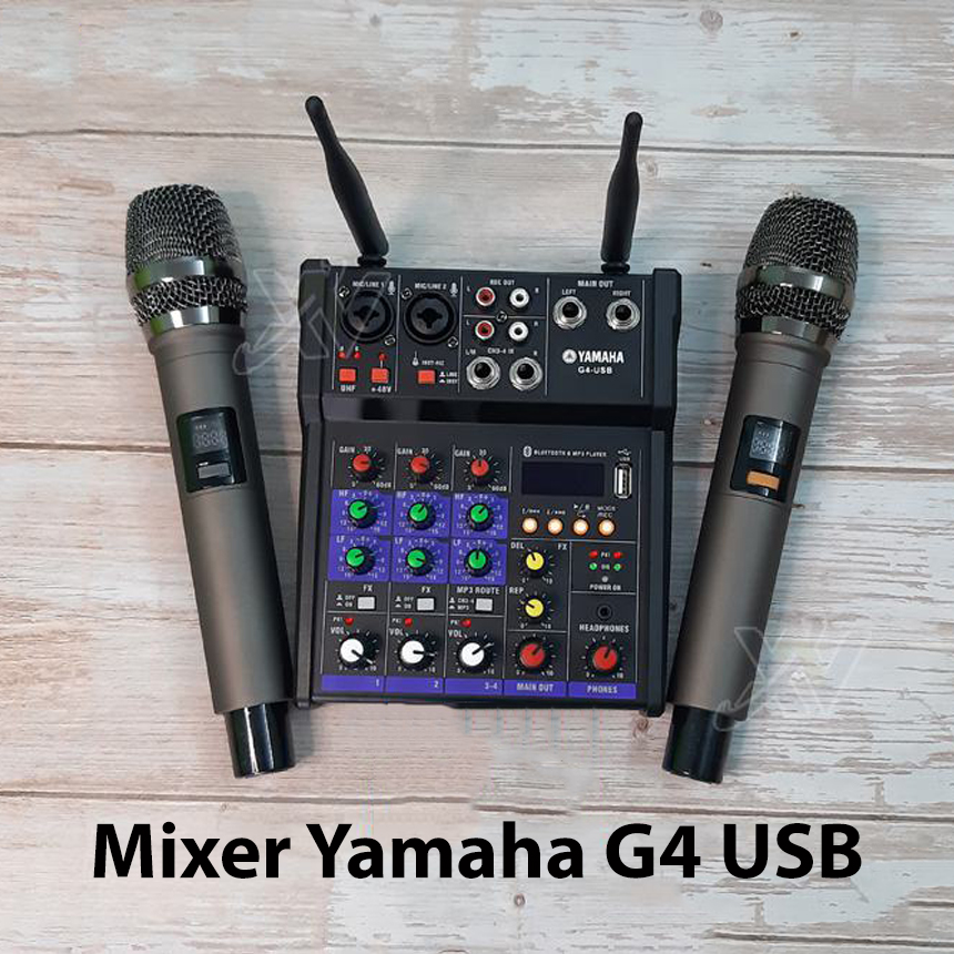 [HCM](BỘ BÀN TRỘN ÂM) COMBO BÀN TRỘN ÂM THANH MIXER  G4 USB Tặng Kèm Cặp Mic Karaoke Không Dây Chuyên Dụng Livetream Bàn Trộn Âm Thanh Kiêm Lọc Âm Dàn Chuẩn Âmly Cao Cấp BH 12 THÁNG