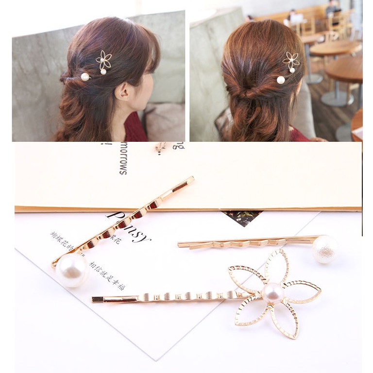 Set 3 kẹp hoa 5 cánh xinh xắn Ni9