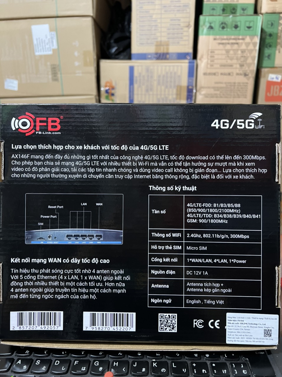 Router Router Wifi 4G LTE FB-Link AX146F (32 USER - 4 Anten - Chuyên dùng xe khách ) 300Mbps