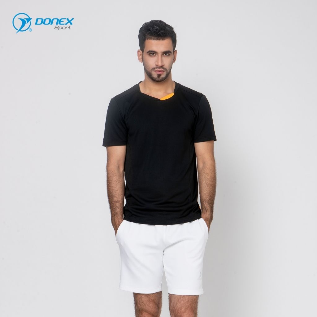 Áo Thể Thao Nam DONEXPRO Form Regular, Thiết Kế Cổ Tròn Tim Lệch, Vải Mè Bền Màu, Thoáng Khí, Thấm Hút Tốt MC-8996