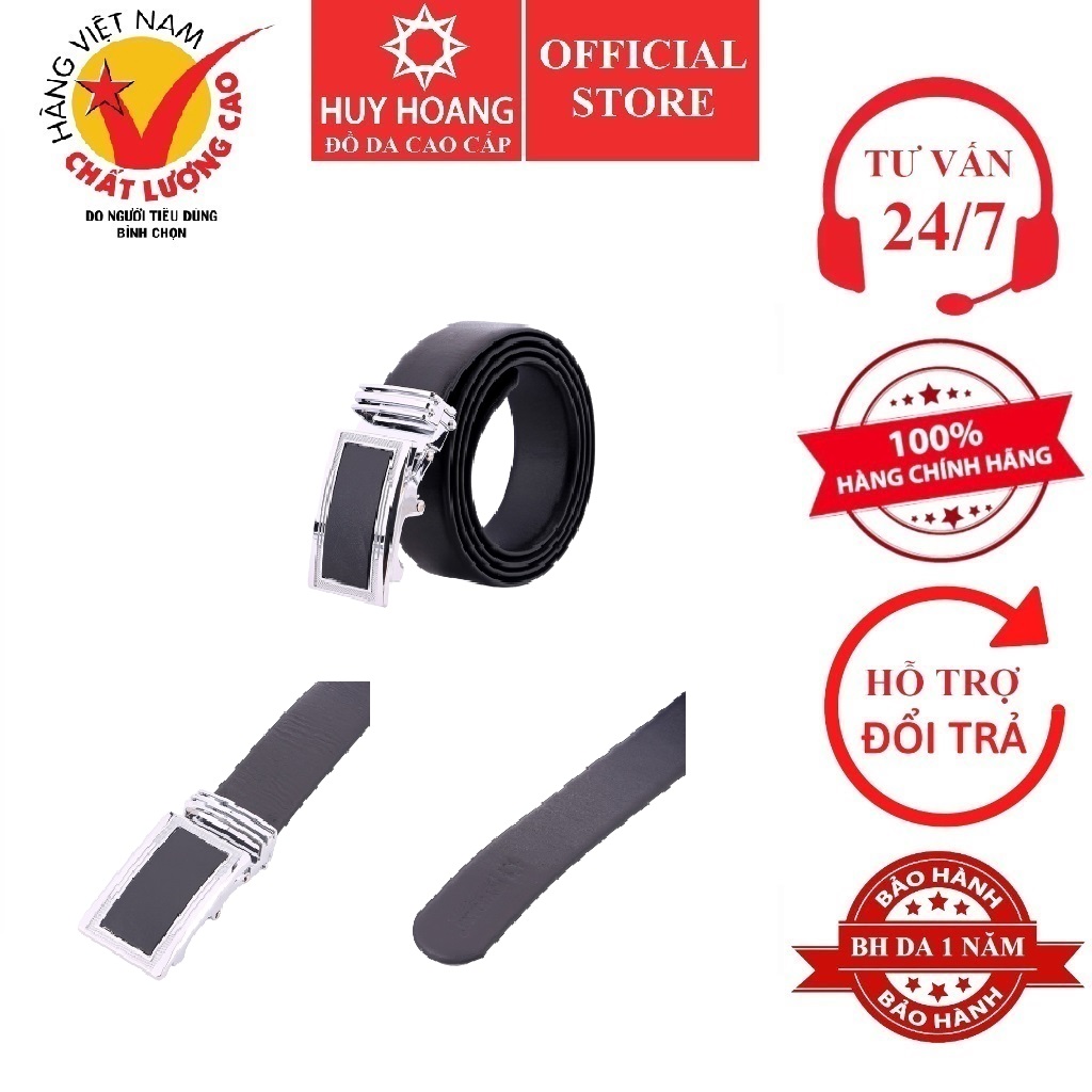 Thắt lưng nam da bò màu đen HK4111