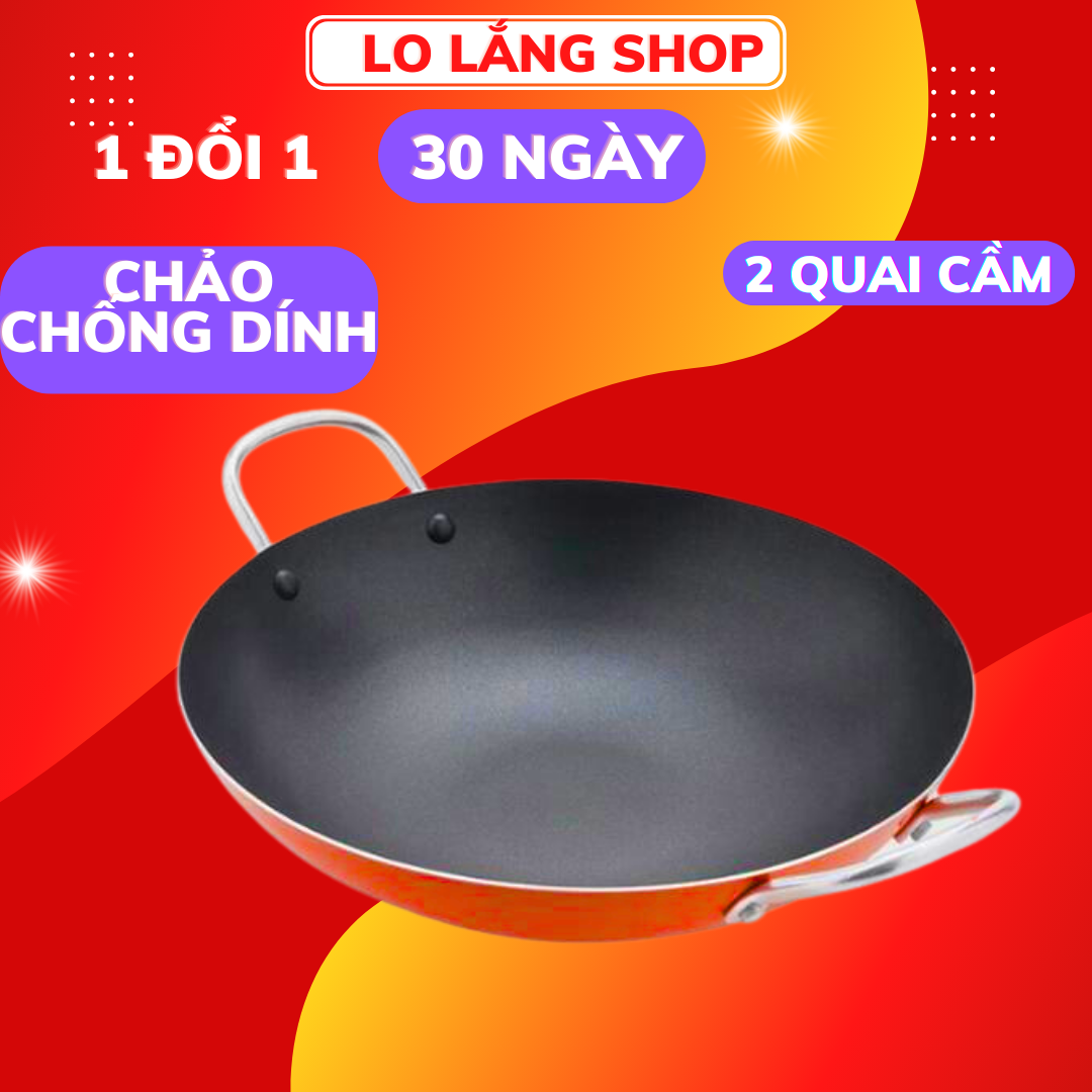 Chảo chống dính sâu lòng 2 quai Kyofa bảo hành 14 NGÀY - Hàng Việt Nam sơn tĩnh điện chịu nhiệt tốt