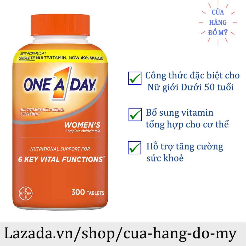 Viên uống Vitamin Tổng Hợp Cho Nữ One A Day Women's Multivitamin Formula Của Mỹ 300 viên Mẫu mới của Mỹ - Shop Hong1008