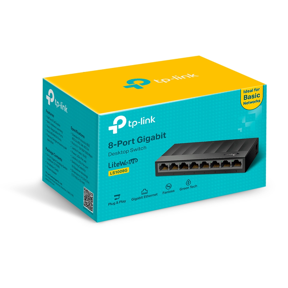Switch TP-Link LS1008G 8 port Gigabit (1.0Gbps) New (Thiết bị chuyển mạng)