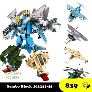 Đồ chơi Lắp ráp Robot Máy bay Bộ 4 hộp, Sembo Block 103241 thumbnail