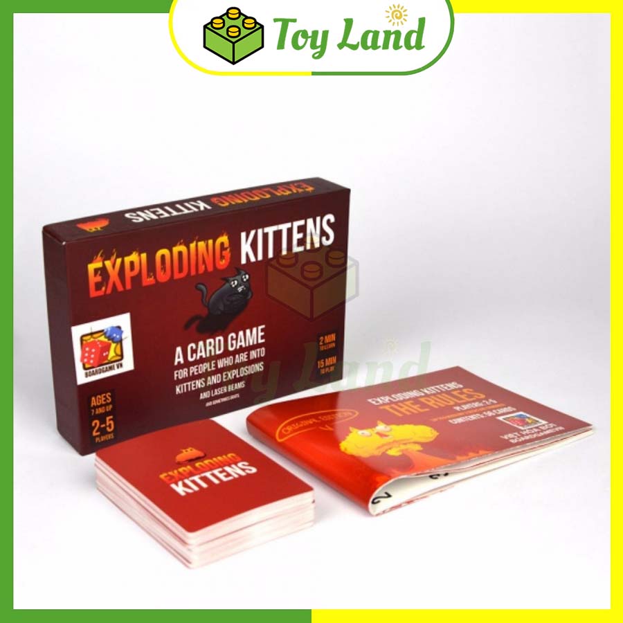 [Hộp Cứng Vàng] Bài Mèo Nổ Việt Hóa Boardgame 154 Lá Chất Giấy Dày Chống Nước - Toy Land
