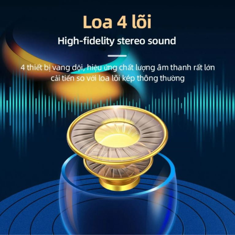 Tai nghe bluetooth không dây BTH F9 5 TWS , tai nghe bluetooth 5.0 F9 pro max chống nước chống bụi, âm thanh vòm 9D chống ồn, mic HD nghe gọi rõ nét, tai nghe pin trâu dùng cho mọi điện thoại