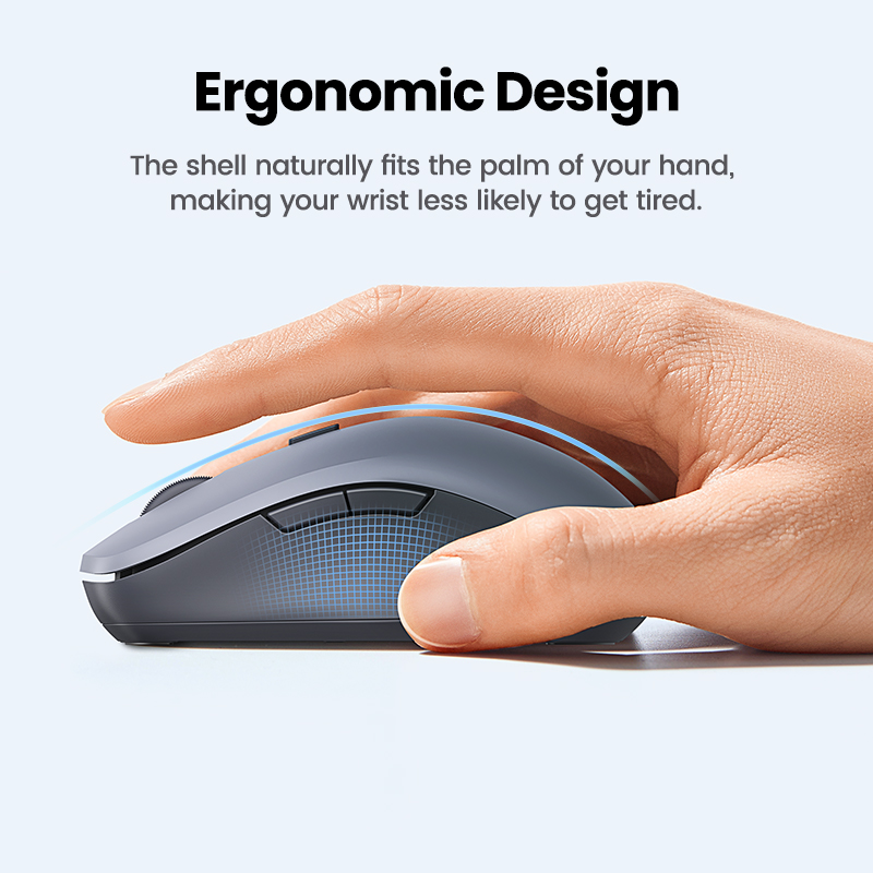 UGREEN Bluetooth 2.4G Wireless Ergonomic Silent Mouse 4000DPI for MacBook Tablet Laptop Computer Desktop PC Model: 25992