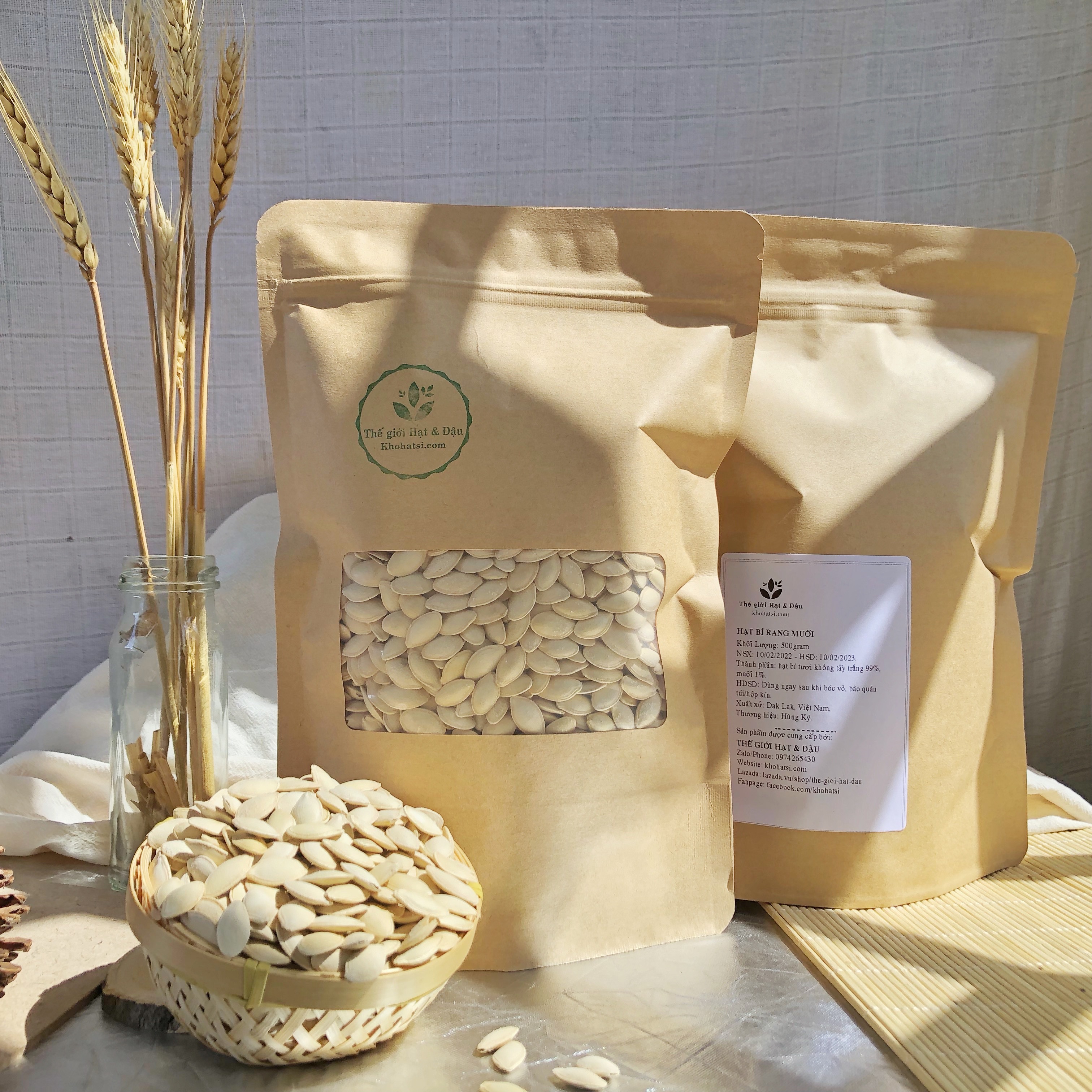Hạt Bí Rang Muối Hùng Ký Túi 500g