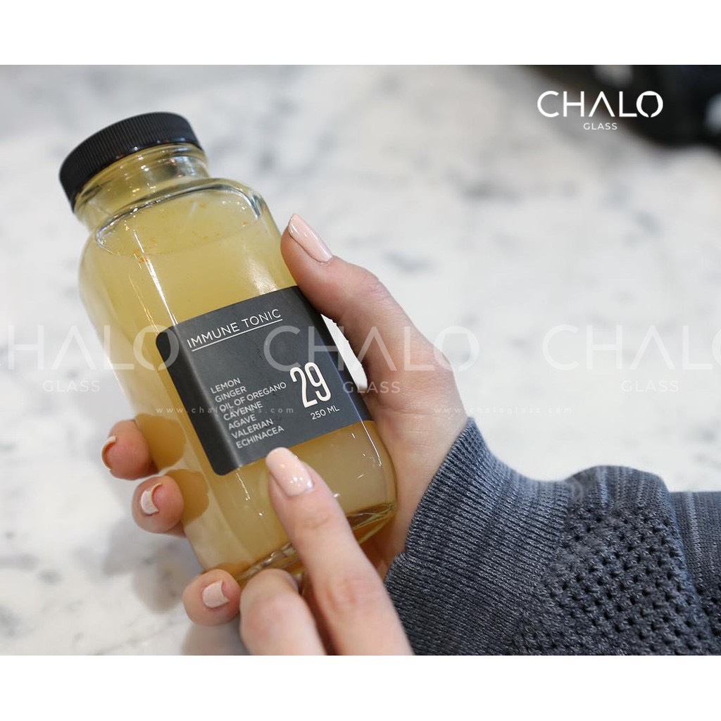 COMBO 3 CHAI THUỶ TINH VUÔNG NẮP NHỰA 300ML - CHAI TRƠN KHÔNG IN HÌNH, CHAI THUỶ TINH ĐỰNG NƯỚC ÉP, CHAI ĐỰNG SỮA, CHAI ĐỰNG NƯỚC ĐA NĂNG