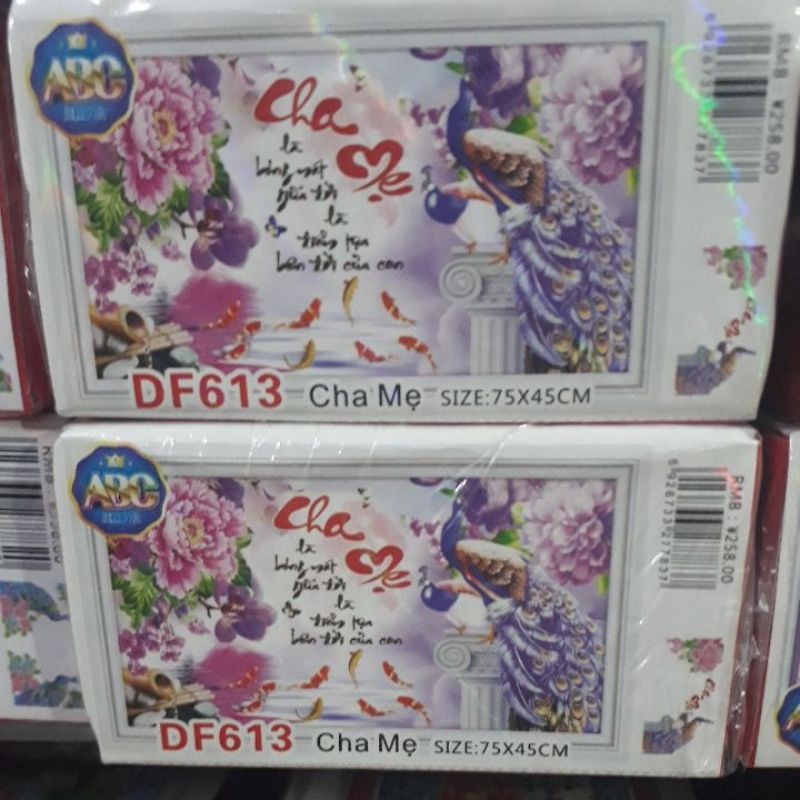 [HCM]Tranh đính đá CHA MẸ DF613 75 x 45CM
