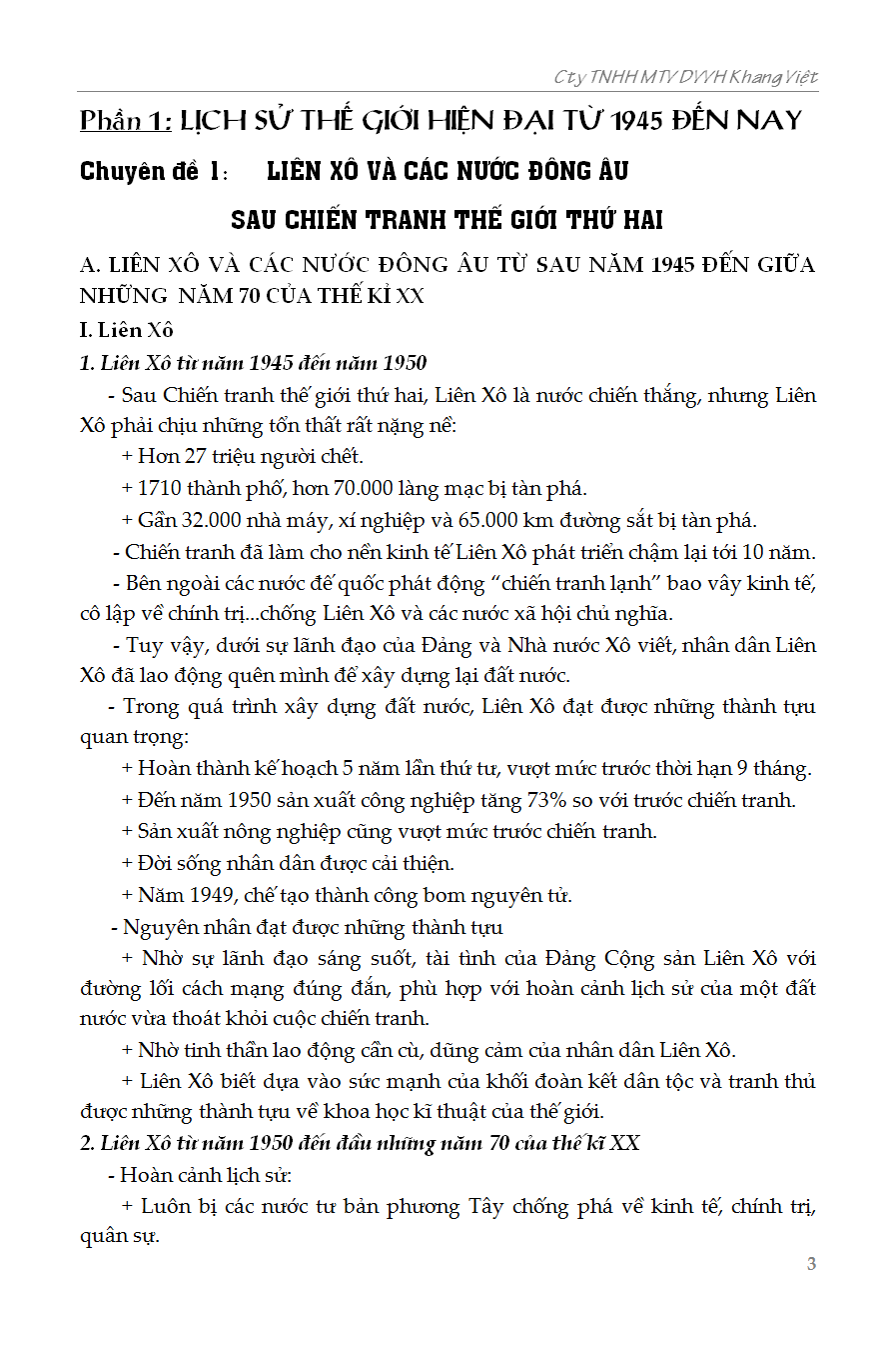 BỒI DƯỠNG HỌC SINH GIỎI LỊCH SỬ 9