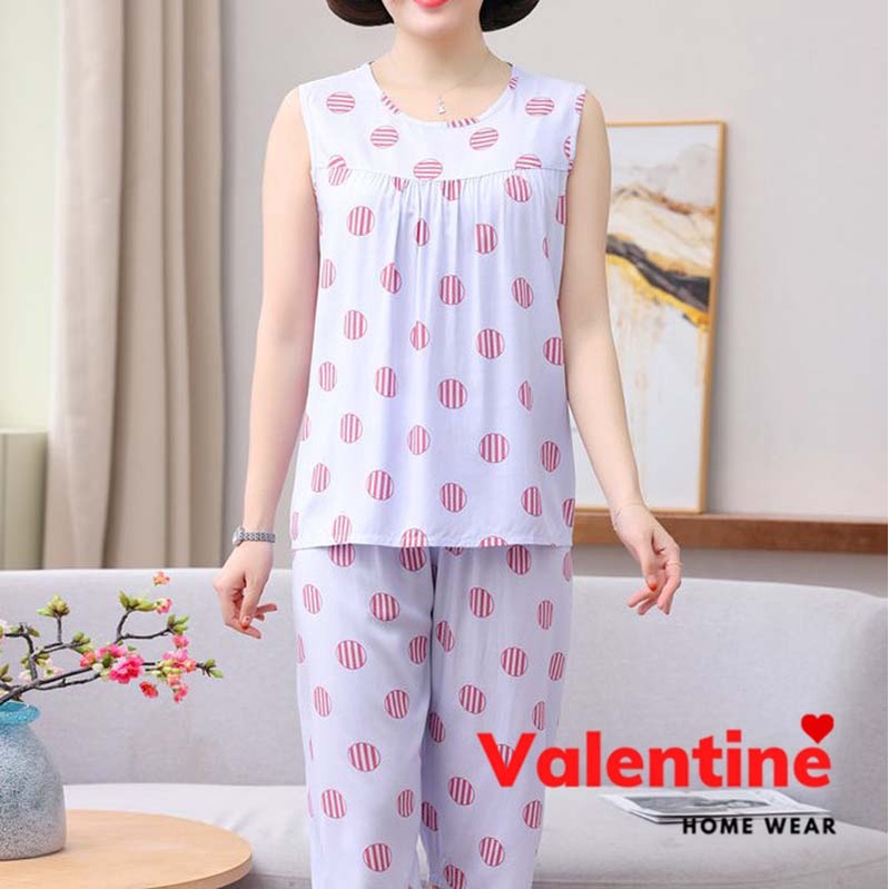 Bộ đồ nữ mặc nhà áo ba lỗ, quần lửng chất vải lanh lụa cotton thoáng mát nhiều màu, mã VABD0176