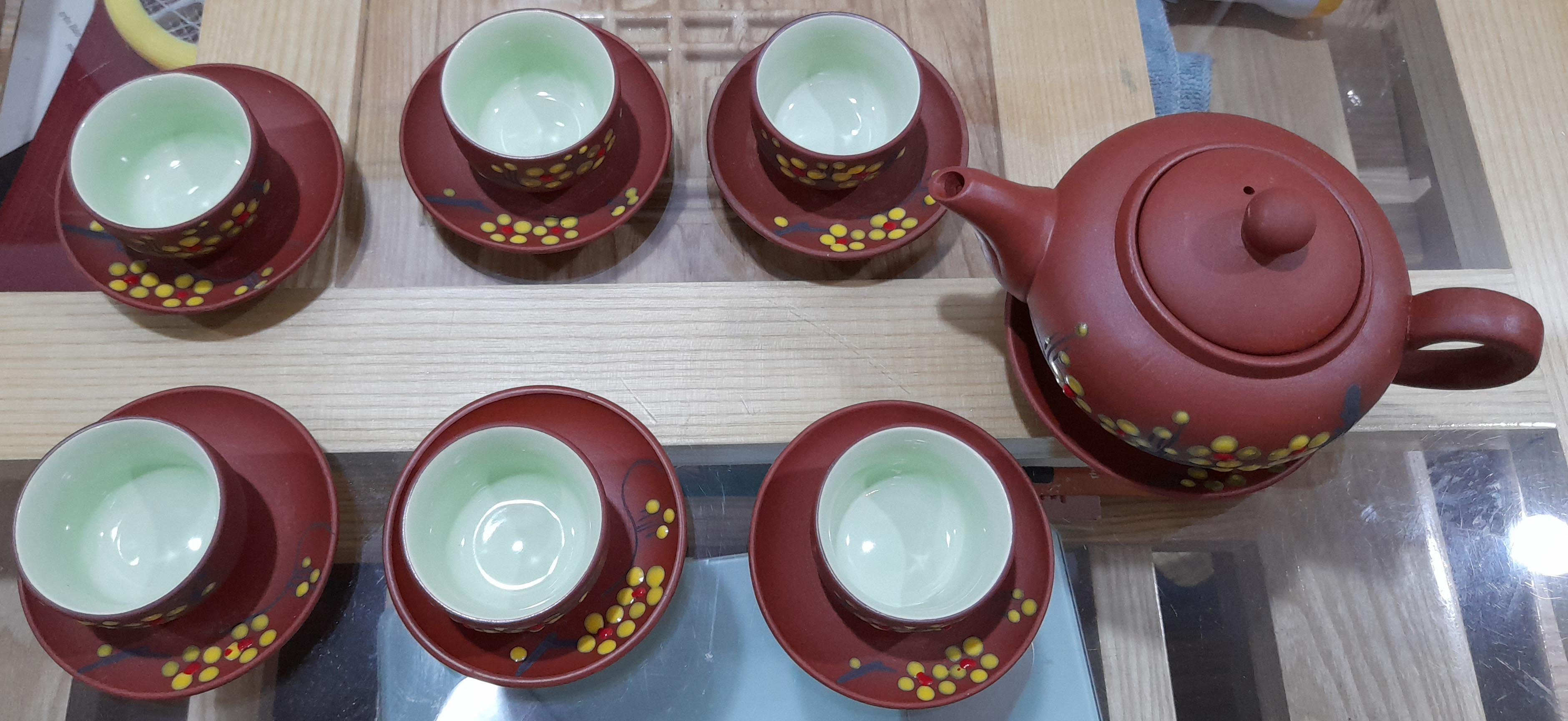 Bộ ấm chén đất đỏ, bộ trà gốm, cực đẹp, giá siêu tốt