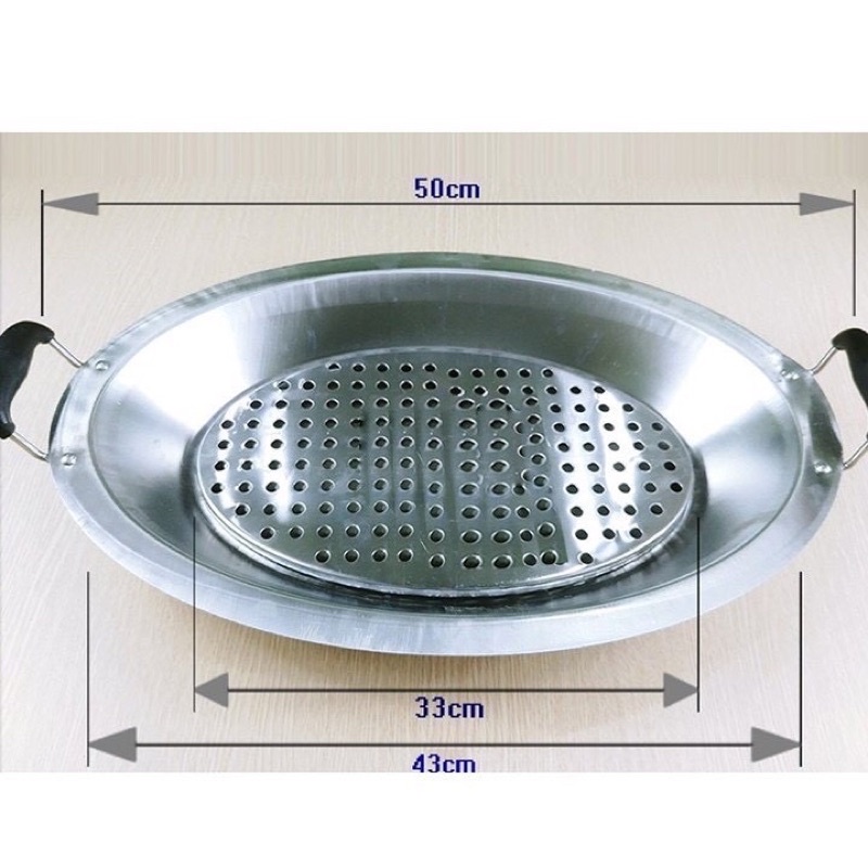 - Khay cá chép om dưa inox - hàng loại 1 to dày