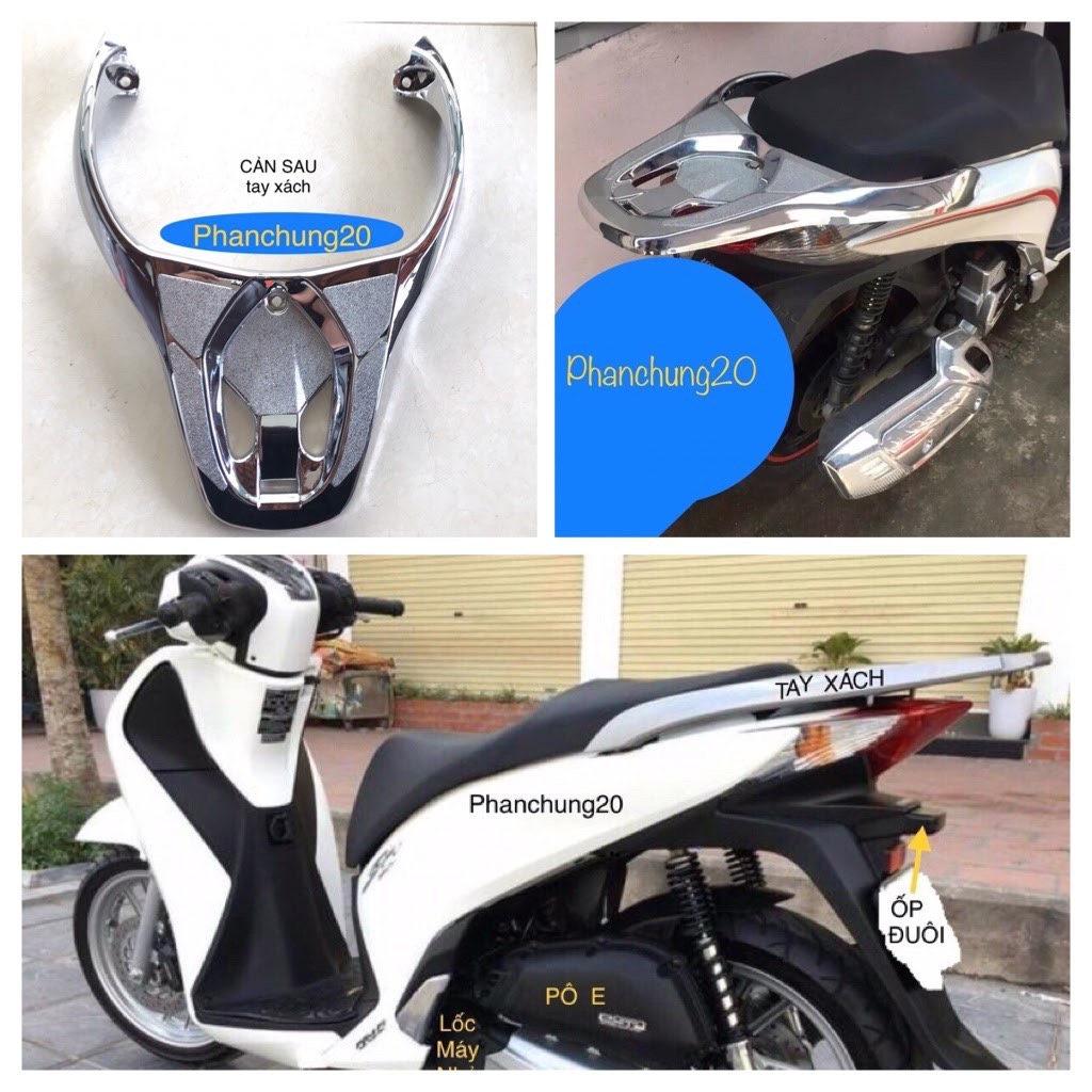 Ốp tay dắt sau dùng cho đời xe sh 2012 2013 2014 2015 2016 crom