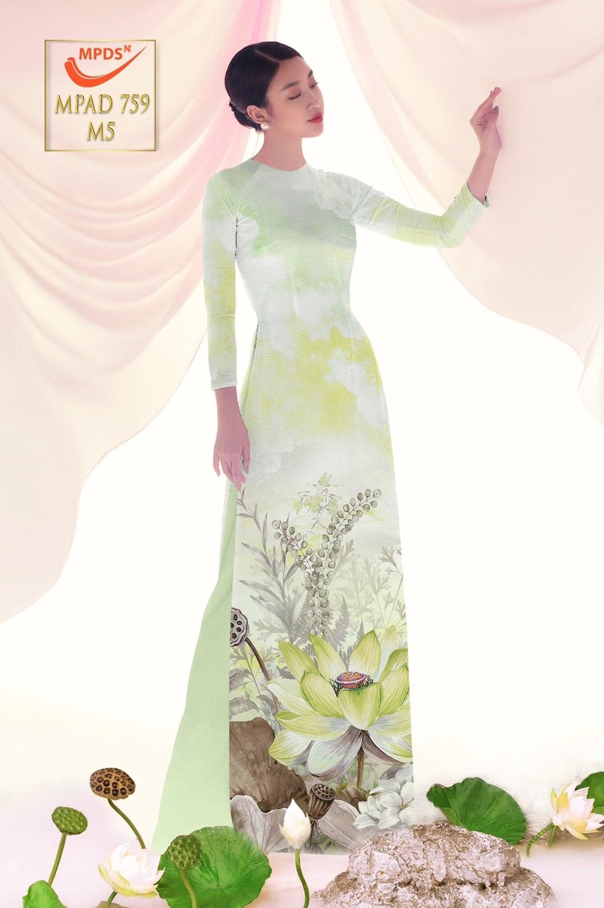 Vải áo dài hoa sen