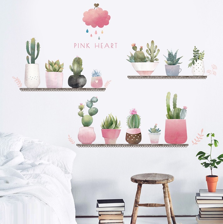 Decal dán tường Chậu cây hồng - C19 - Vivadecal