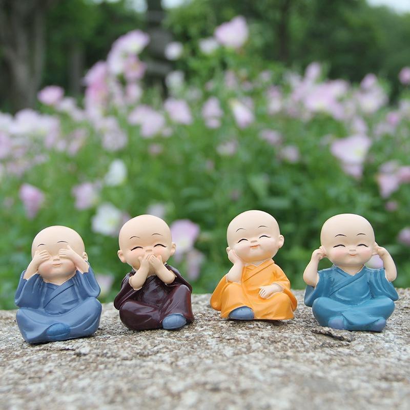 Set tượng 4 chú tiểu - bốn không