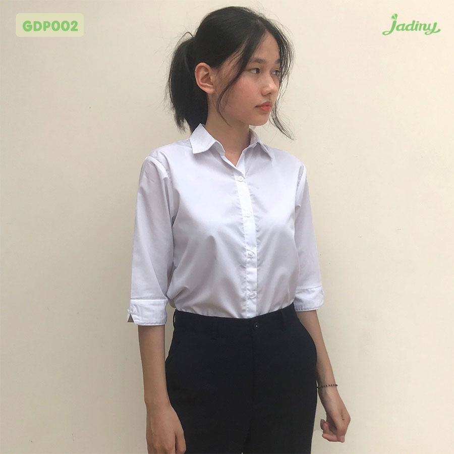Áo sơ mi học nữ tay lỡ GDP002