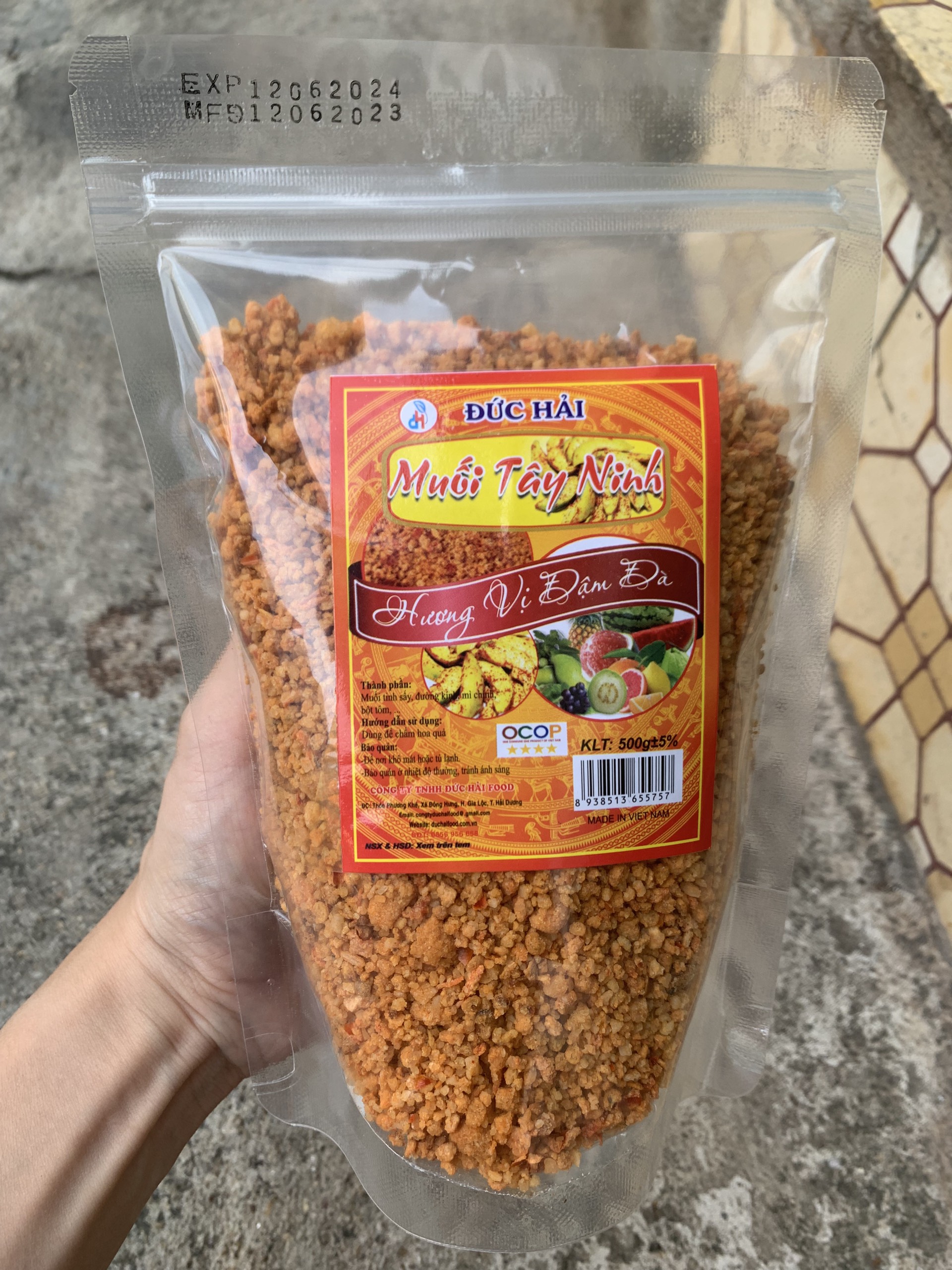 Muối tôm Tây Ninh Đức Hải 500g hạt to siêu thơm ngon