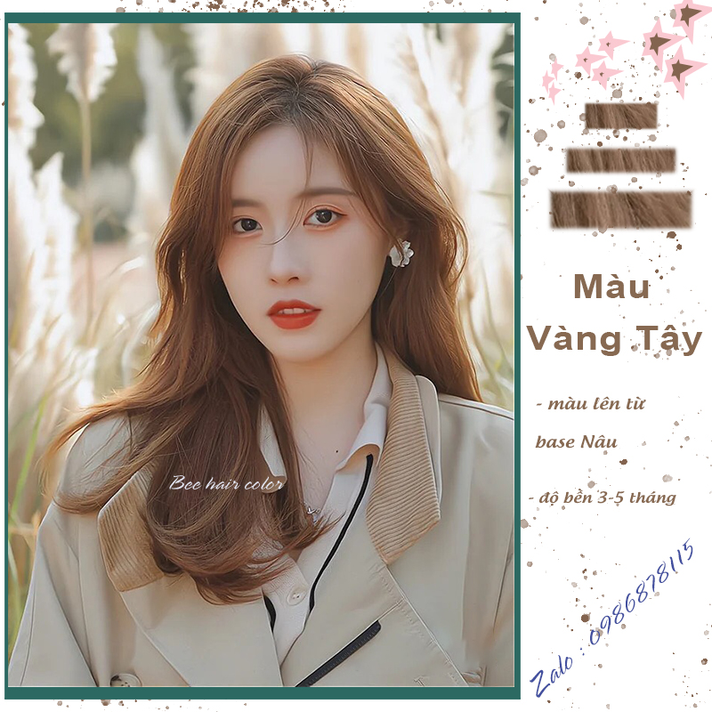 Thuốc Nhuộm Tóc Màu Vàng Tây [ tặng kèm trợ nhuộm + bao tay ]