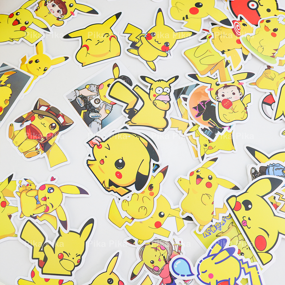 Set 54 sticker PIKACHU chống nước dễ thương cute PK0049