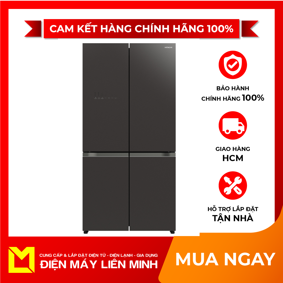 [HCM][Trả góp 0%]Tủ lạnh Hitachi Inverter 569 lít R-WB640VGV0(GMG) - Inverter siêu tiết kiệm điện máy vận hành ổn định Hệ thống quạt kép làm lạnh nhanh giữ lạnh lâu khi mất điện Ngăn chuyển đổi đa năng tuỳ chỉnh nhiệt độ