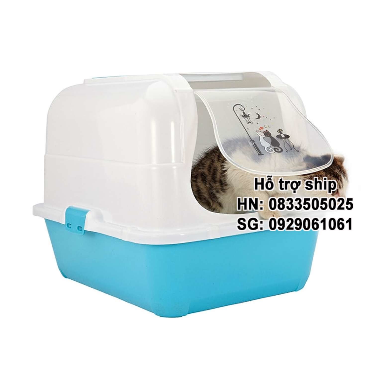 Hanpet - HP- Nhà vệ sinh cho mèo Size lớn tặng kèm xẻng - nha ve sinh meo - khay đựng cát mèo - cat ve sinh meo - hop dung cat meo - nha meo - long meo -