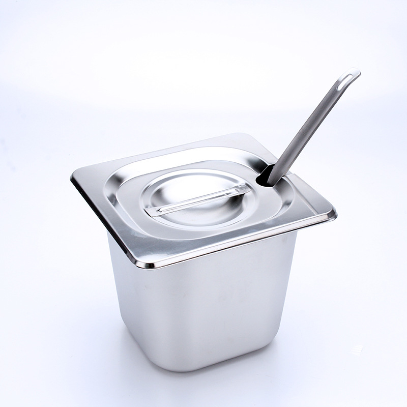 [HCM]Khay Inox Đựng Topping 1/6 (V2)