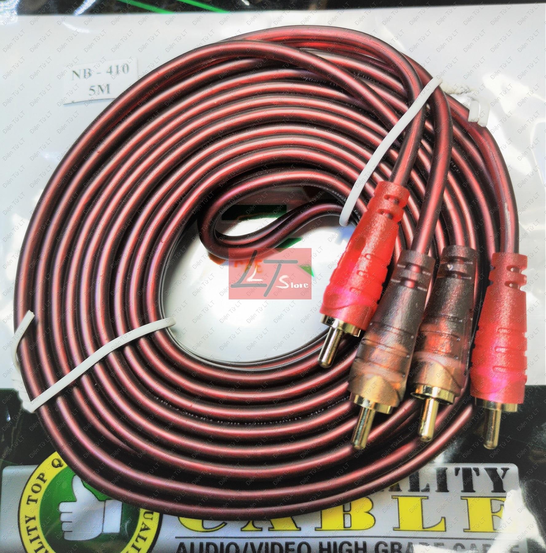 [HCM]Cáp loa 4 đầu hoa sen RCA dài 5M cao cấp (Dây AV 4 đầu)