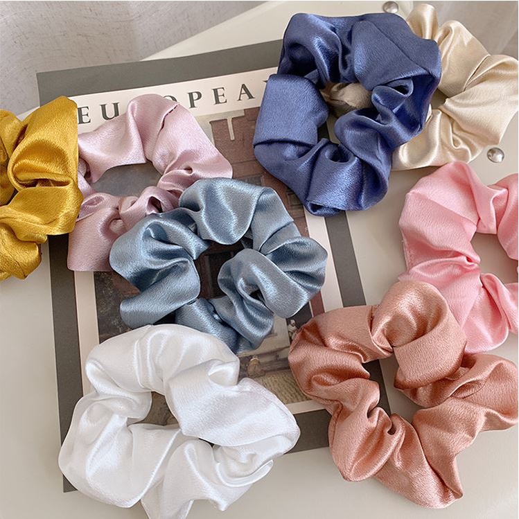 Thun buộc tóc Scrunchies Lụa satin mềm