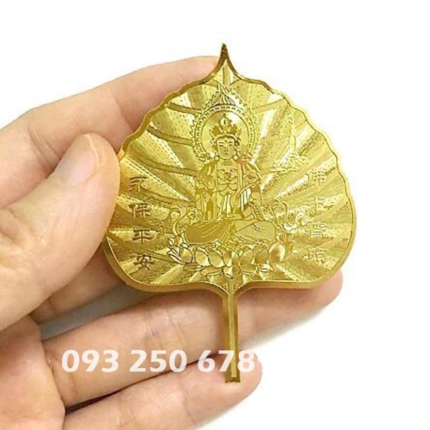 [ĐÃ KHAI QUANG] Lá Bồ Đề mạ vàng bình an