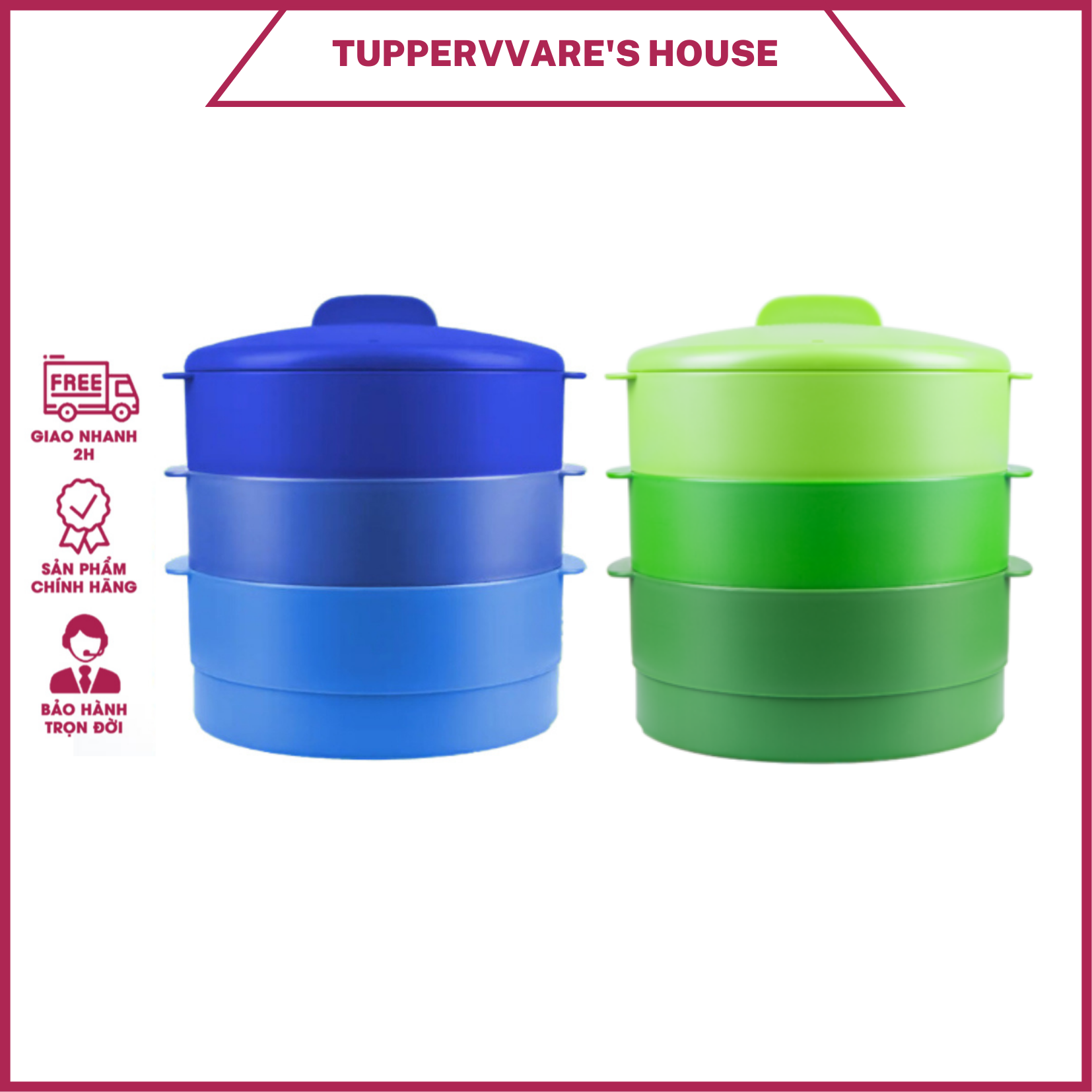 Xửng Hấp Tupperware Steam It 3 Tầng