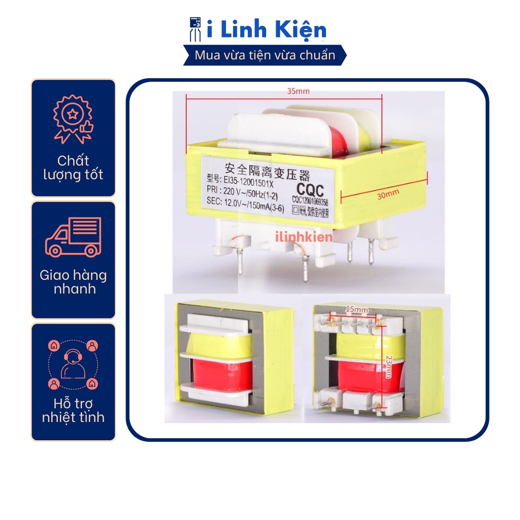 Biến áp nguồn hàn mạch 12v 150ma
