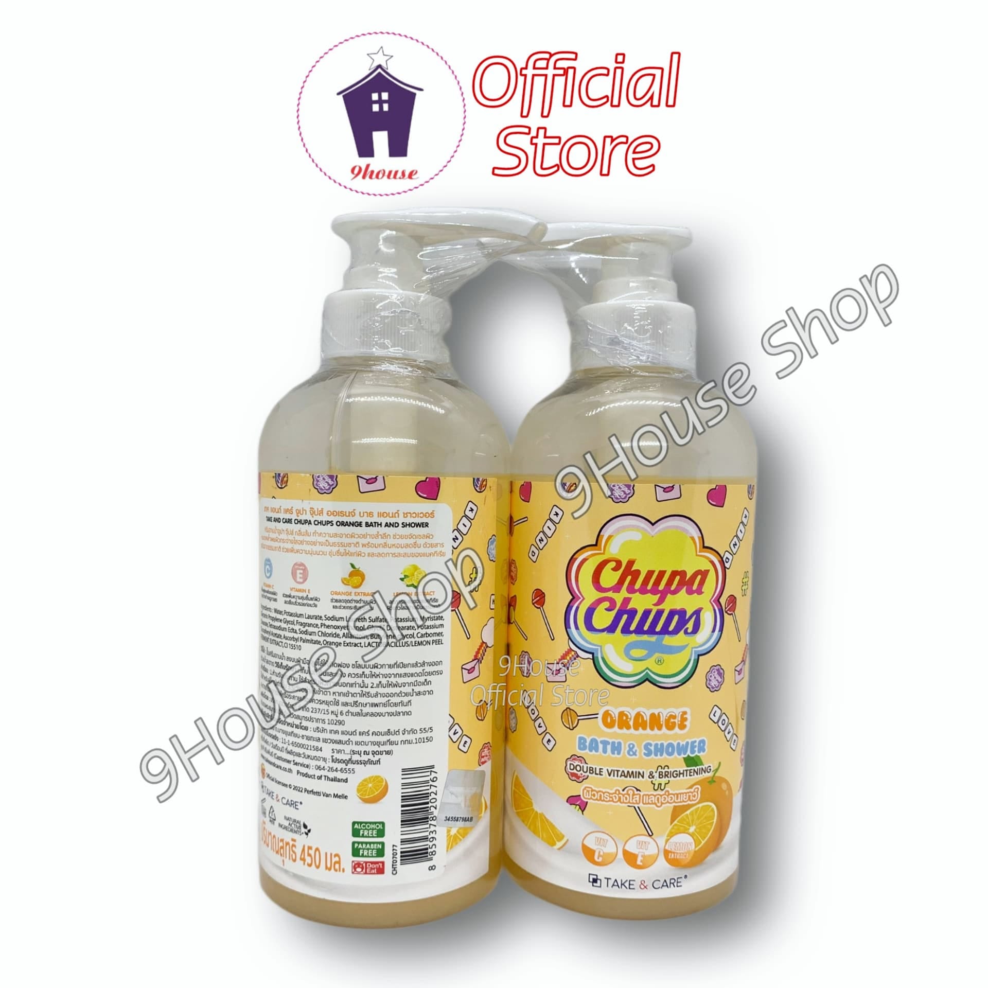 01 chai sữa tắm dưỡng ẩm trắng da hương trái cây chupa chups thái lan 450ml