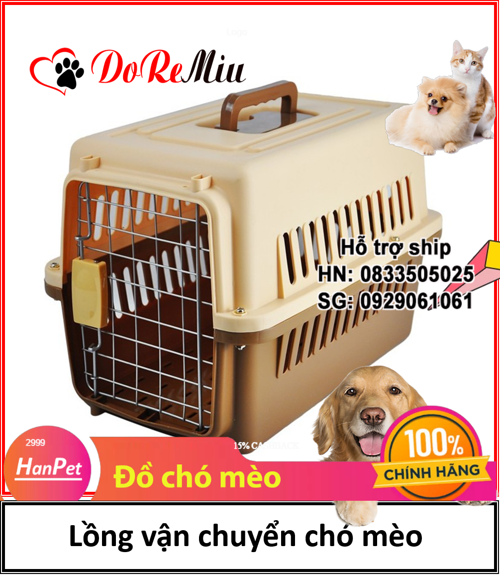 Lồng hàng không Hanpet Size 3 có bánh xe Lồng vận chuyển chó mèo thú cưng loại lớn