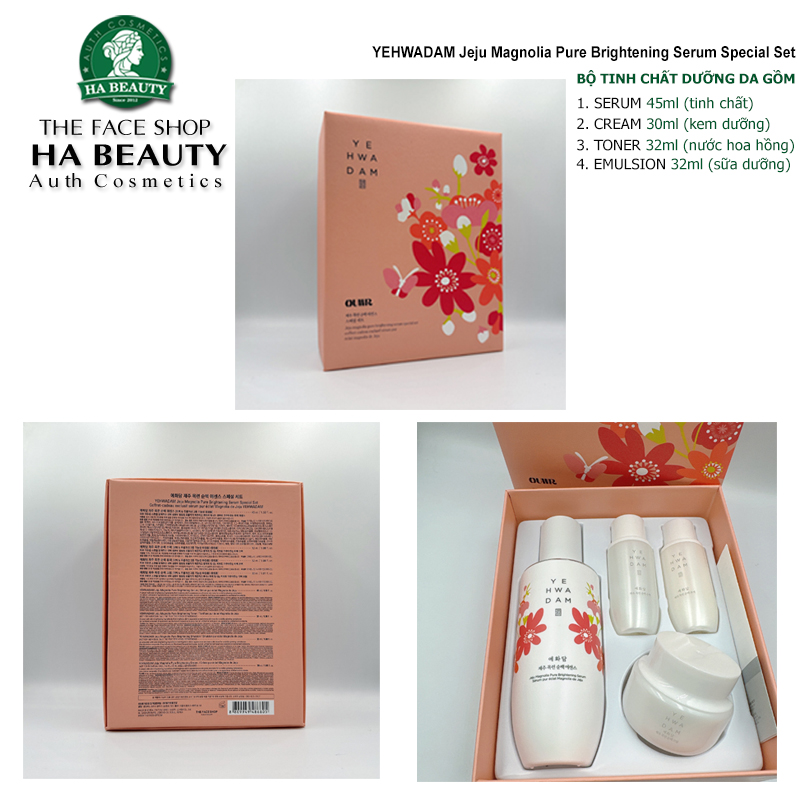 Kem dưỡng ẩm sáng trắng da phục hồi tái tạo da Nature Collection THE FACE SHOP Yehwadam Jeju Magnolia Pure Brightening Cream 50ml