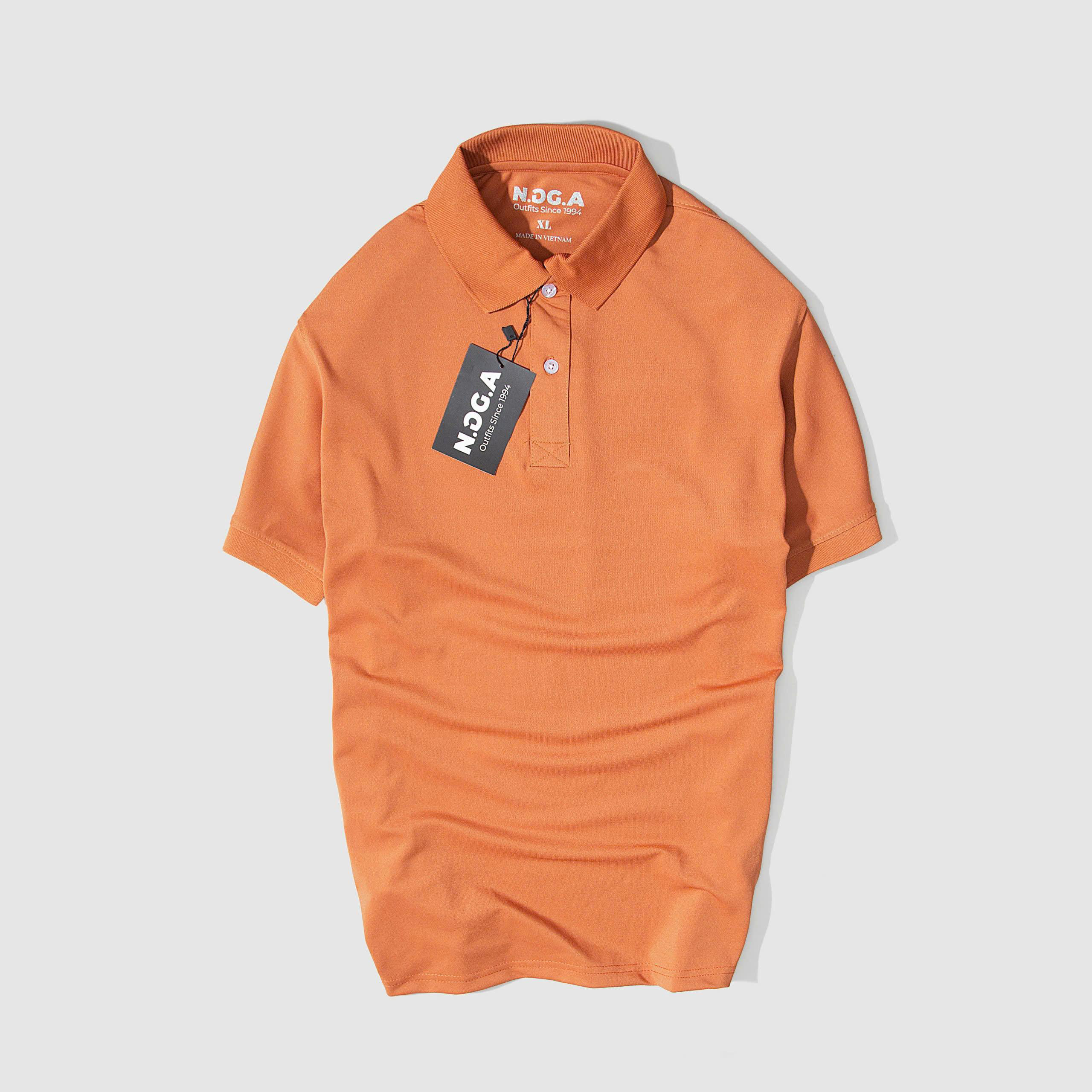 Áo Polo Nam N.GG.A Chất Cotton - Cam Đất