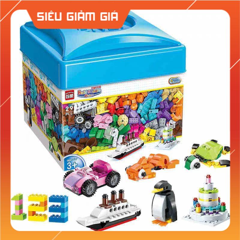 Bộ Lego hộp vuông 460 chi tiết sáng tạo cho bé yêu, Trò chơi lego sáng tạo 460 chi tiết - Building Block Park 460 PCS